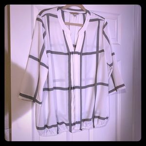 41 Hawthorn cream and black dress blouse